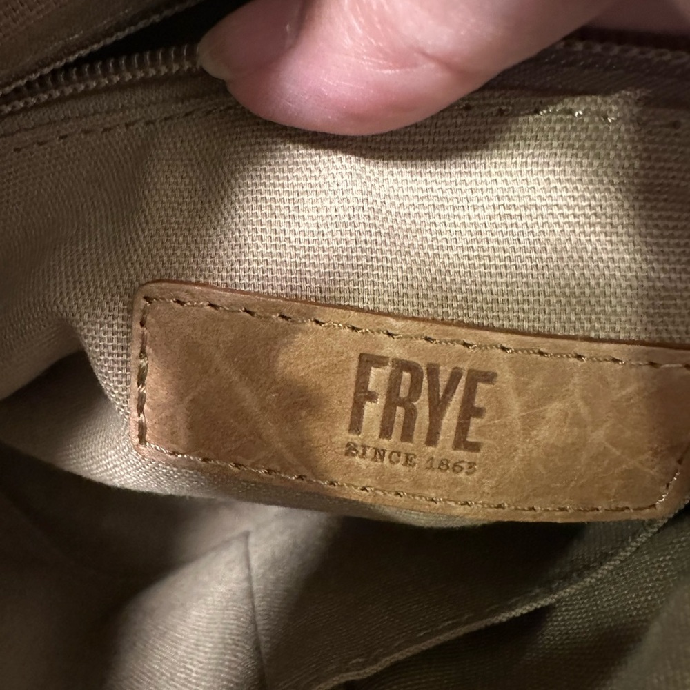 Frye Melissa Medium Beige Leather Crossbody Satchel Handbag - Picture 9 of 13